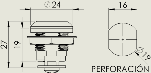 CERRADURA T.N. HEXAGONAL DE 19MM CROMADO - Image 3