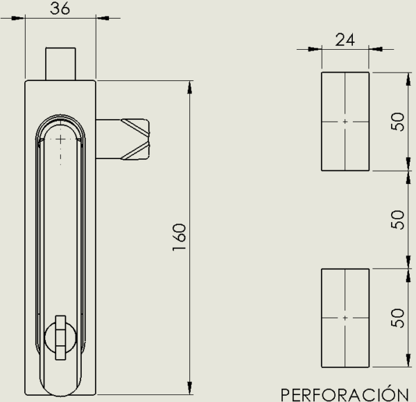 CERRADURA BOMBIN COMPACTA ZAMAK CON ACOPLES NEGRA - Image 3