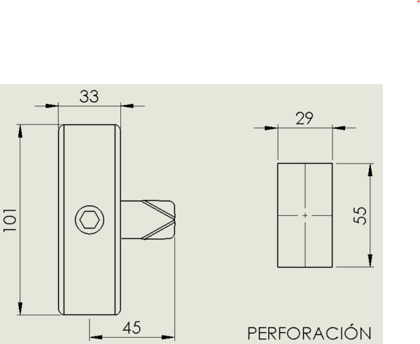 CERRADURA T.N. MEDIA LUNA HEXAGONAL - Image 3