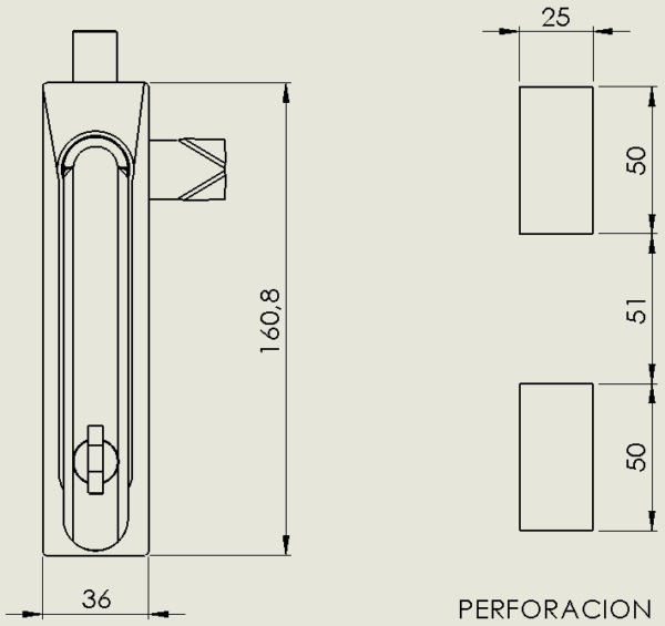 CERRADURA BOMBIN COMPACTA POLIA. CON ACOPLES NEGRA - Image 3