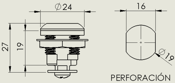 CERRADURA T.N. HEXAGONAL DE 19MM ZINCADO - Image 3