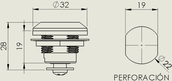 CERRADURA T.N. HEXAGONAL DE 22MM ZINCADO - Image 3