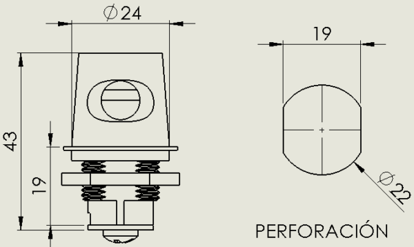 CERRADURA T.N. HEXAGONAL X CANDADO 19MM CROMADA - Image 3