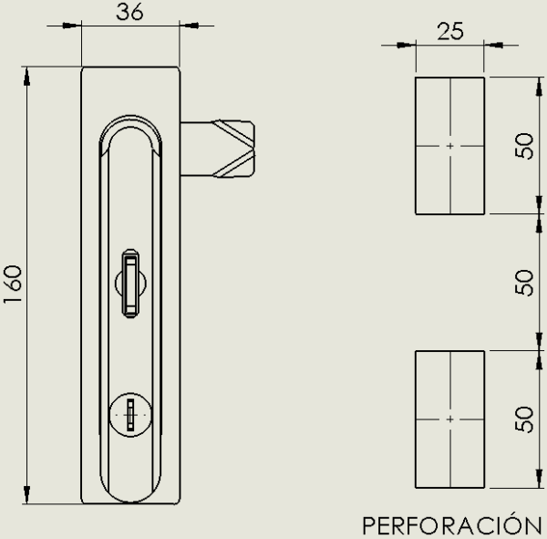 CERRADURA BOMBIN PORTA CANDADO CON ACOPLES NEGRA - Image 3