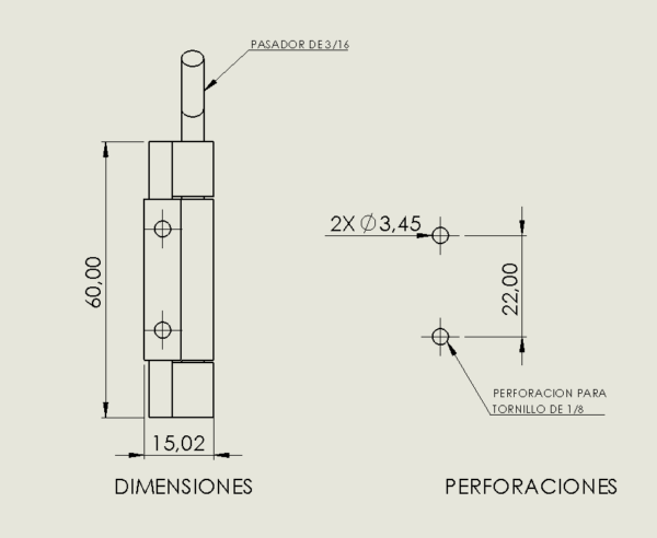 BISAGRA OCULTA DE SOLDAR INOX - Image 3