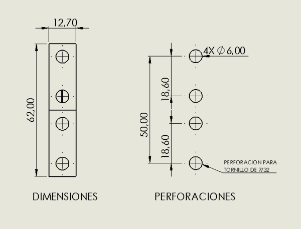 BISAGRA MEDIA CAÑA DE 1/2 PARA ATORNILLAR INOX - Image 3