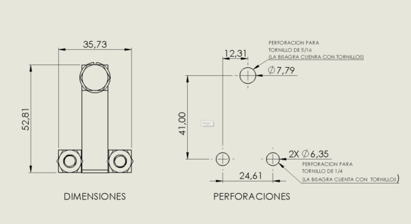 BISAGRA TRES ELEMENTOS 7/16 X 53 ZINCADA - Image 3