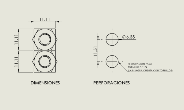 BISAGRA DOS CUBOS 7/16 CROMADA - Image 3