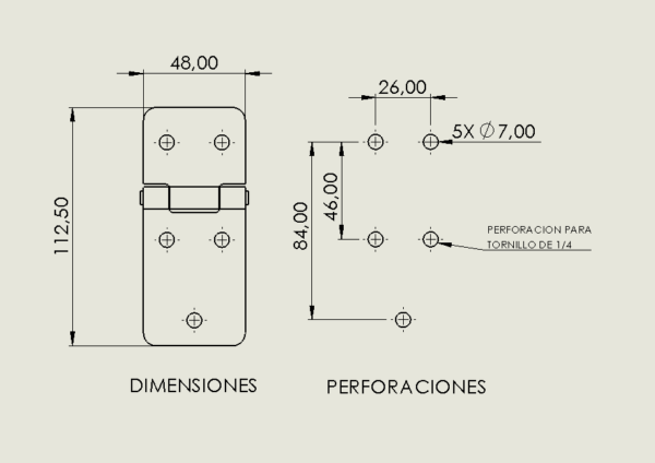 BISAGRA F3 CAL 14 INOX - Image 3