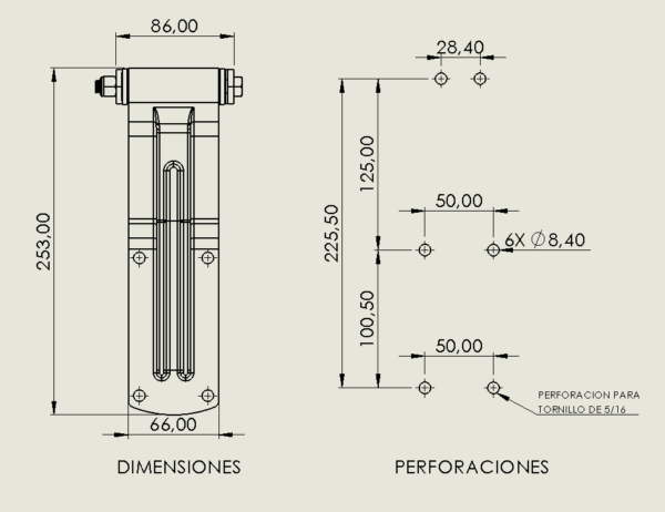 BISAGRA FURGON LATERAL 250MM INOX - Image 3