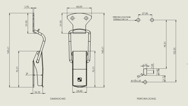 CIERRE TRAC. TAPA MOTOR INOX - Image 3