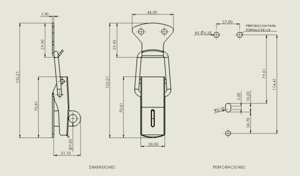 CIERRE TRAC. PARA CANDADO DE 5" INOX - Image 3